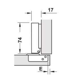 Kích thước của Bản lề trùm ngoài Metalla SM 110º DIY Hafele 483.01.720