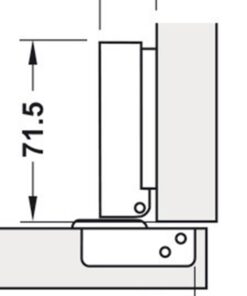 Kích thước của Bản lề trùm ngoài Metalla SM 95º Mini Hafele 311.04.440