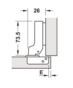 Kích thước của Bản lề trùm nửa Metalla SM 110° giảm chấn Hafele 315.11.751