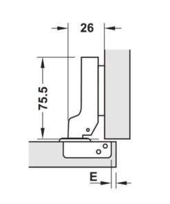 Kích thước của Bản lề trùm nửa Metalla SM 110º DIY Hafele 483.01.721