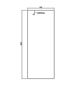 Kích thước của Bas hộp cho cửa mở xoay mở trái Hafele 981.59.090