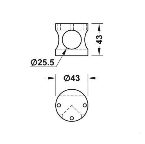 Kích thước của Bas nối chữ T nhà vệ sinh công cộng Hafele 988.98.070