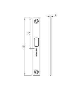 Kích thước của Bas tường mở xoay Hafele 981.59.040