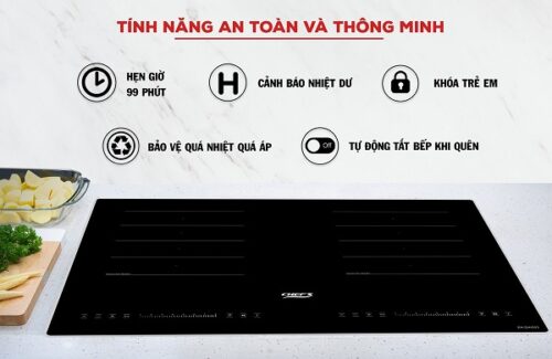 tính năng an toàn của của bếp từ đôi Chefs EH-DIH203