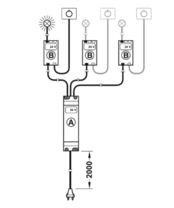 Bộ chia đèn Led 24V 3 ngõ ra Hafele 833.77.723