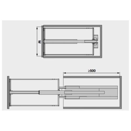 Bộ kệ tủ 4 tầng, rổ lưới Dispensa 90 Arena 400mm Hafele 546.54.613