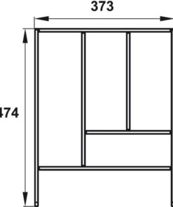 Kích thước của Bộ khay chia ngăn kéo Hafele 552.52.304