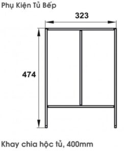 Kích thước của Bộ khay chia ngăn kéo Hafele 552.52.803