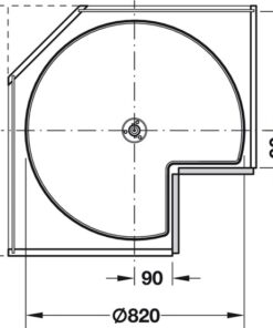 Bộ mâm xoay 2 tầng 270 độ 900mm Hafele 542.31.650