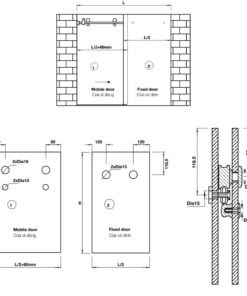 Bộ phụ kiện với ray trượt 2000mm Hafele 981.06.320
