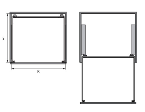 Kích thước của Bộ rổ bát đĩa Cappella Hafele 549.08.005 Inox 304