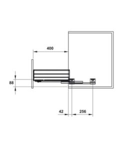 Kích thước của Bộ rổ bát đĩa Cucina Cappella 549.08.145 700mm Inox 304