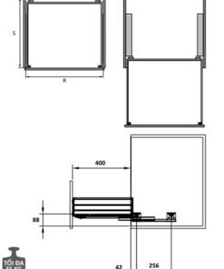 Kích thước của Bộ rổ bát đĩa Cucina Cappella 549.08.148 900mm Inox 304