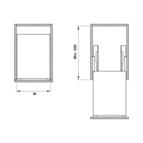 Kích thước của Bộ rổ dao thớt, chai lọ Sonata Hafele 549.20.014 Inox 304