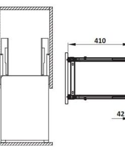 Kích thước của Bộ rổ dao thớt, chai lọ Sonata Hafele 549.20.211 mạ chrome