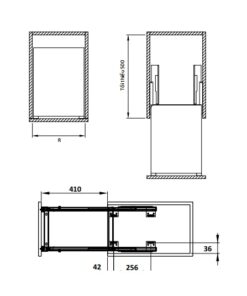 Kích thước của Bộ rổ dao thớt, chai lọ Sonata Hafele 549.20.213 mạ chrome