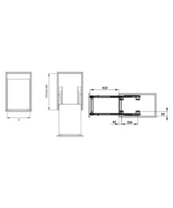 Kích thước của Bộ rổ gia vị Sonata Hafele 549.20.235 mạ chrome