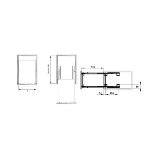 Kích thước của Bộ rổ gia vị Sonata Hafele 549.20.235 mạ chrome