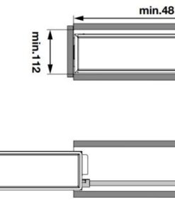 Kích thước của Bộ rổ kéo cho tủ bếp dưới Hafele 545.61.029