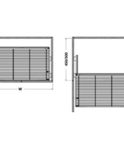 Kích thước của Bộ rổ kéo Hafele 549.03.133 cho tủ bếp dưới rộng 500mm