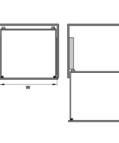 Kích thước của Bộ rổ kéo lọt lòng Arena Hafele 540.26.655, tủ rộng 500mm