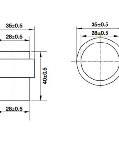 Kích thước của Chặn cửa gắn sàn Hafele 937.56.403