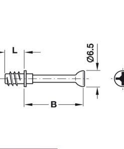 Kích thước của Chốt nối nhỏ Ren 8.5mm Hafele 262.28.615