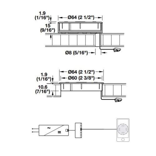 Dây nối dài cho đèn Led 12V 2000mm Hafele 833.73.766 5 Kích thước của Dây nối dài cho đèn Led 12V 2000mm Hafele 833.73.766
