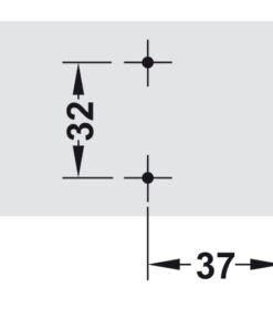 Kích thước của Đế bản lề Hafele 2 lỗ bắt vít với ốc điều chỉnh 315.98.656