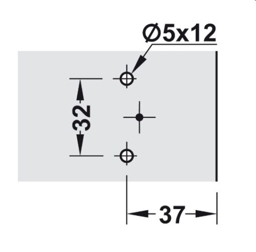 Kích thước của Đế bản lề Mettalla SM Hafele 311.71.540