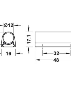 Kích thước của Đế dành cho công tắc lắp nổi Hafele 833.89.092