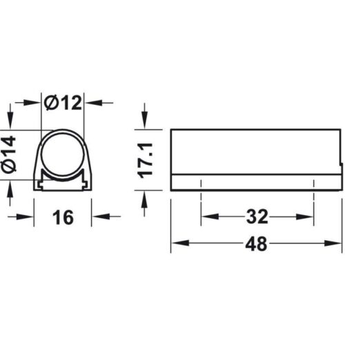 Kích thước của Đế dành cho công tắc lắp nổi Hafele 833.89.092