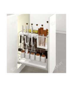 Giá dao thớt Inox nan vuông, ray giảm chấn Kit Plus DE 30T