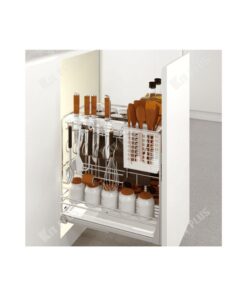 Giá dao thớt Inox nan vuông, ray giảm chấn Kit Plus DE 35T