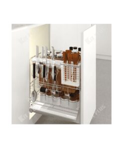 Giá dao thớt Inox nan vuông, ray giảm chấn Kit Plus DE 40T