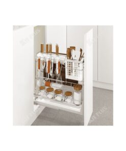 Giá dao thớt nan dẹt inox mờ, ray giảm chấn Kit Plus EC VIP.20