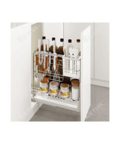 Giá dao thớt nan dẹt inox mờ, ray giảm chấn Kit Plus EC VIP.25