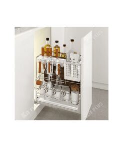 Giá dao thớt nan dẹt inox mờ, ray giảm chấn Kit Plus EC VIP.30