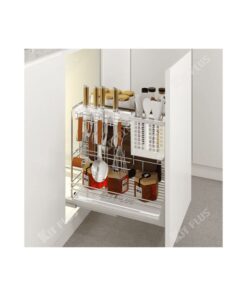 Giá dao thớt nan dẹt inox mờ, ray giảm chấn Kit Plus EC VIP.35