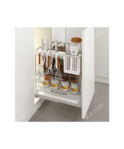 Giá dao thớt nan dẹt inox mờ, ray giảm chấn Kit Plus EC VIP.40