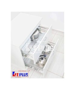 Giá xoong nồi, bát đĩa đa năng nan dẹt inox mờ Kit Plus BM VIP.60