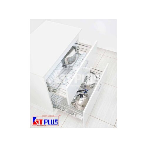 Giá xoong nồi, bát đĩa đa năng nan dẹt inox mờ Kit Plus BM VIP.60