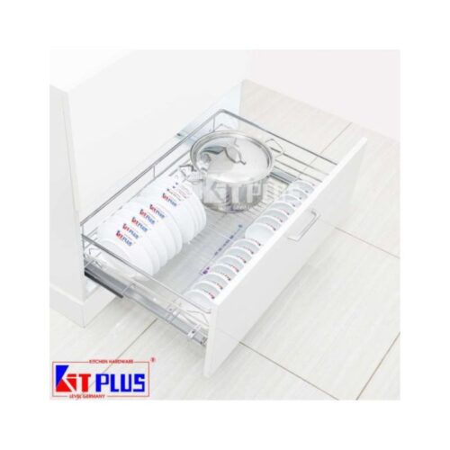 Giá xoong nồi, bát đĩa đa năng nan tròn Inox mờ Kit Plus DM70S