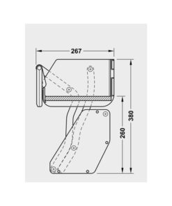 Kích thước của Kệ nâng hạ cho tủ bếp rộng 900mm, 1 khay, Hafele 504.68.915