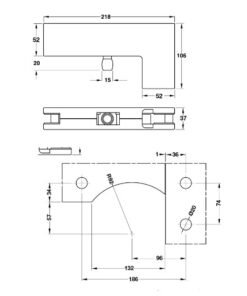 Kích thước của Kẹp kính L màu đen mờ 120kg 981.00.664