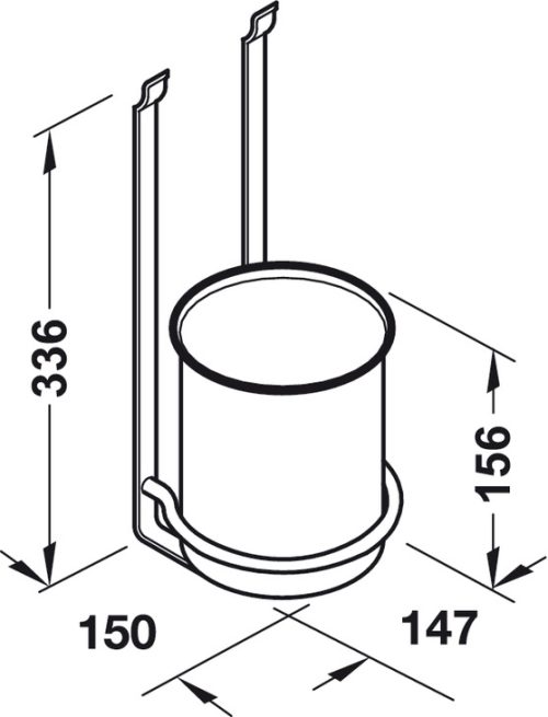 Khay giữ ly, thép Hafele 521.61.635 5 Kích thước của Khay giữ ly, thép Hafele 521.61.635