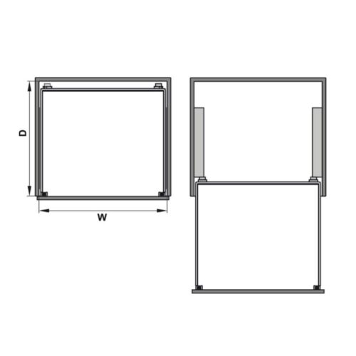 Kích thước rổ kéo lọt lòng 600 mm Hafele 540.26.667