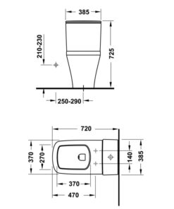 Kích thước bồn cầu 1 khối Duravit Durastyle Hafele 588.45.452