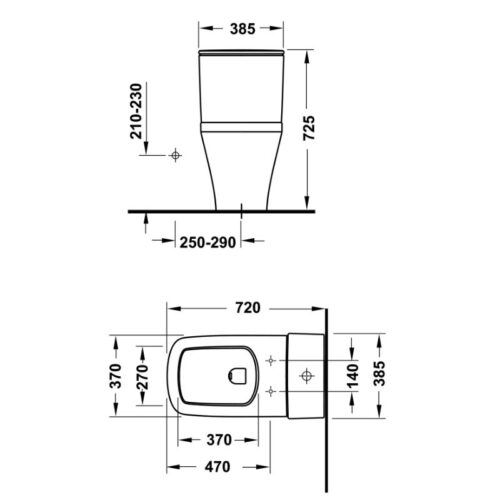 Kích thước bồn cầu 1 khối Duravit Durastyle Hafele 588.45.452