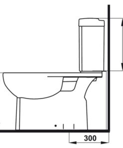 Kích thước bồn cầu 2 khối Compact Hafele 588.79.405